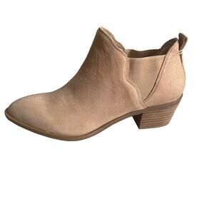 Sole Society Nancy Tan Stacked Heel Booties Shoes NEW NIB Size 9.5 E5-14